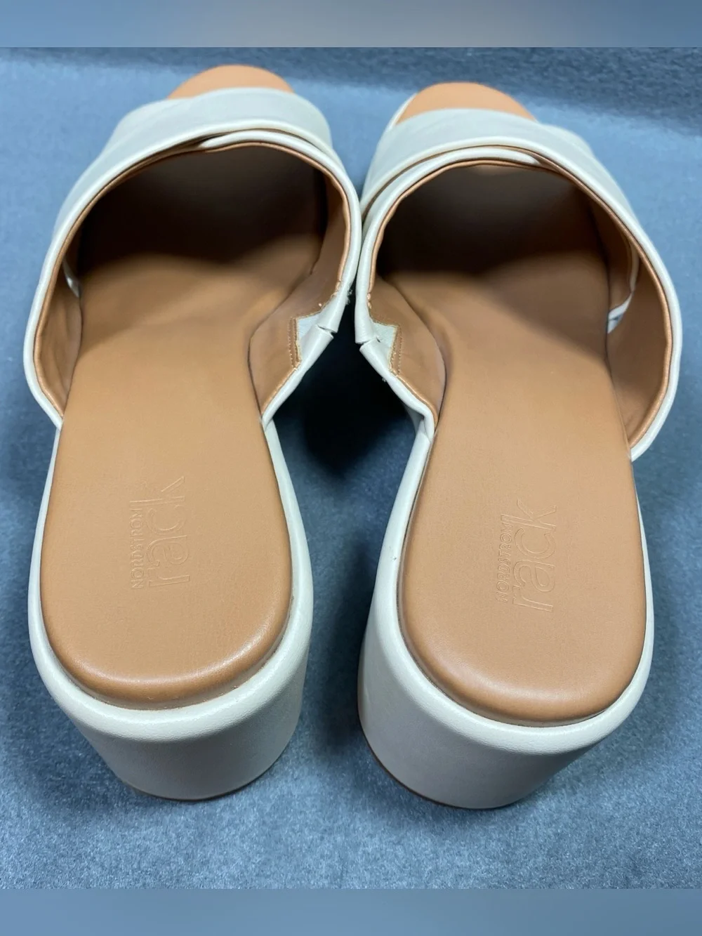 Nordstrom Chunky Heels Platform Beige Sandals, Y2K Inspired Edgy, Women’s Sz 9 M